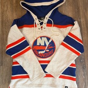 47 New York Islanders Crewneck Hoodie - Gray, Blue, Orange